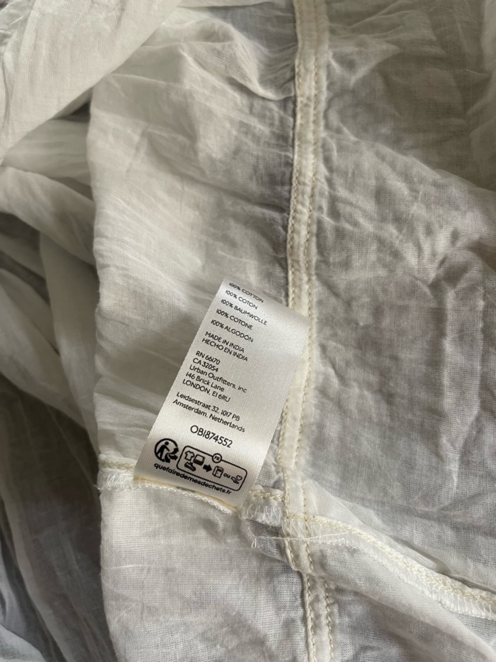 Free People We the Free Billowy cotton Tunic Top Creamy White Large - Picture 12 of 12